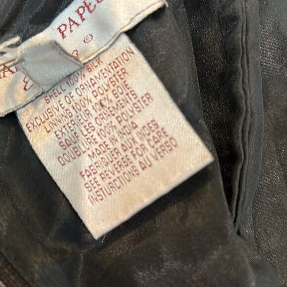 NEW Adrianna SILK Papell Evening Cocktail Black Gold Sequin Dress 4 Black Tie - Picture 13 of 16